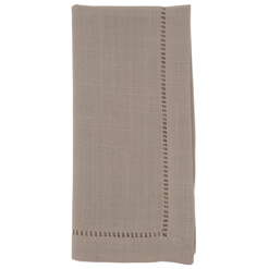 Dinner Napkins With  Taupe Hemstitched Set Of 4