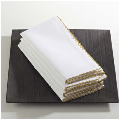 Dinner Napkin Whip Stitched Gold Set Of 4