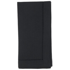 Dinner Napkins Black Hemstitched Set Of 4
