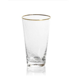 Negroni Glass Tumbler Tall Hammerred Gold Edge