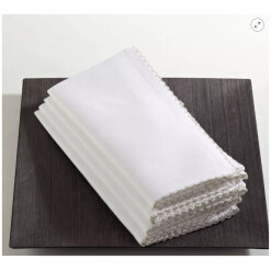 Dinner Napkin Whip Stitched Silver Set Of 4