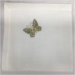 Dinner Napkin Metallic Butterfly  Set Of 4