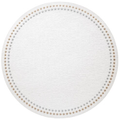 Place Mat Pearls White Gold Silver Set Of 4