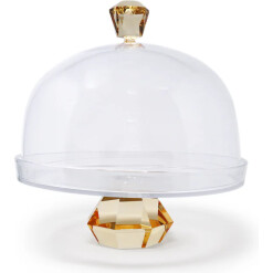 Cake Dome Amber Crystal & Base