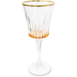 Glass Stemware Linear With Amber Set Of 6