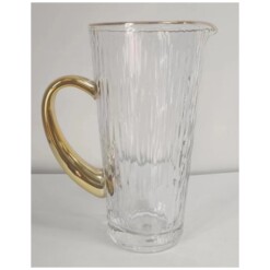 Glass Pitcher Gold Rim & Base