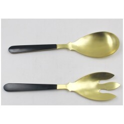 Salad Servers Modern Gold & Black