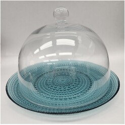 Cake Dome Glass Blue Jupiter