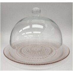 Cake Dome Glass Pink Jupiter
