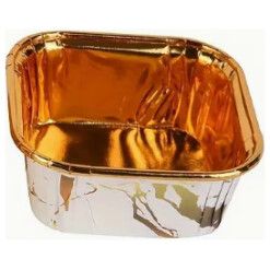 Baking Cups White & Gold Marble Square 12 pack