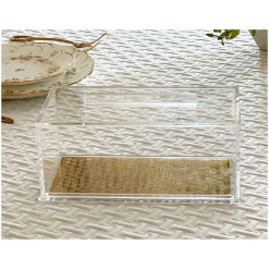 Cake Dome Rectangular Laser Cut Gold