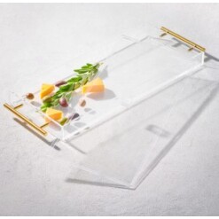 Acrylic Tray and Cover with Gold Handle