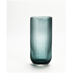 Glass Tumbler Blue Ribbed Glass Set Of 6