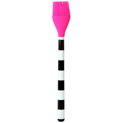 Silicone Brush Black & White Stripe