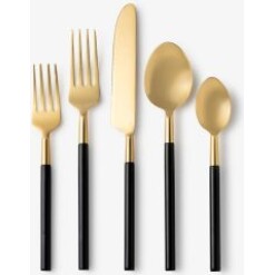 Flatware Vikko Cove Black Gold 20 Pc Set