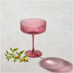 Glass Stemware Malibu Ribbed Coupe Champagne Plum 10 oz.