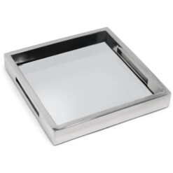 Napkin Holder Silver Mirror 8"
