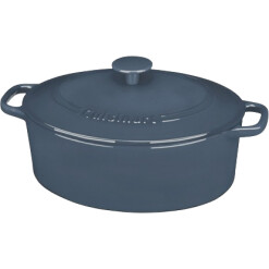 Cuisinart Cast Iron OVAL Dutch Oven 5 Qt Casserole Blue