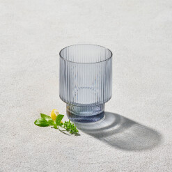 Glass Malibu Ribbed Tumbler Smoke10 oz.