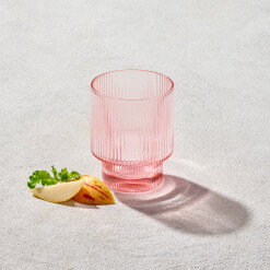 Glass Malibu Ribbed Tumbler Blush 10 oz.