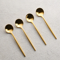 Vera Mini Spoons Shiny Gold Set 4