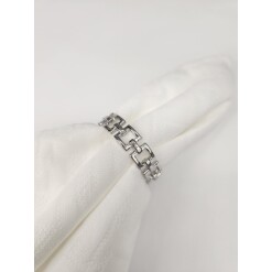 Napkin Ring Square Chain Silver