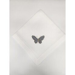 Dinner Napkin Checkered Butterfly