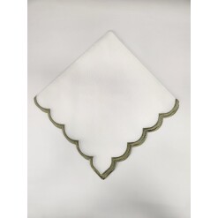 Dinner Napkin Scalloped Set 4 Green