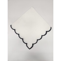 Dinner Napkin Scalloped Set 4 Black