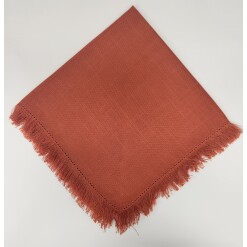 Dinner Napkin Hemstitch Fringe Terracota
