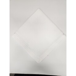 Dinner Napkin Line Stitch White