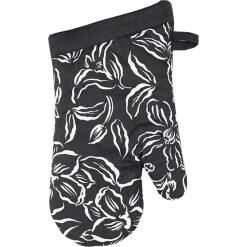 Oven Mitt water Lily Black