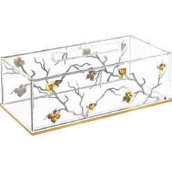 Acrylic Rectangle Dome Gold Branch
