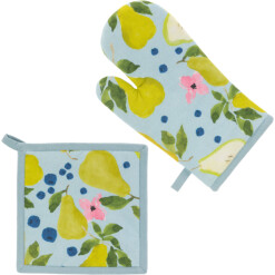 Oven Mitt Potholder Set Anjou Pear