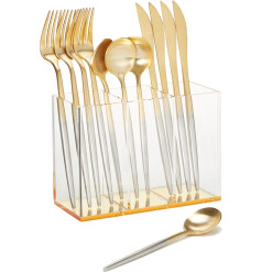 Utensil Caddy Slim Acrylic Gold Base