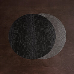 Placemat Round VIDA Croc Black Set 4