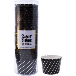 Paper Baking Cups Small Black Diagonal