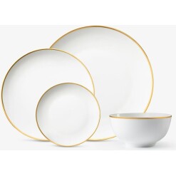 Dinnerware Vintage Gold Rim 16 Pc