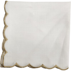 Dinner Napkin Scalloped Set Of 4 Gold