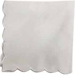 Dinner Napkin Scalloped Set Of 4 White