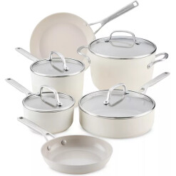 Kitchen Aid Ceramic Induction 10 Piece Set White