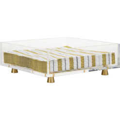 Napkin Holder Acrylic Square Gold Legs