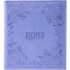Recipe Book Leather Purple Floral