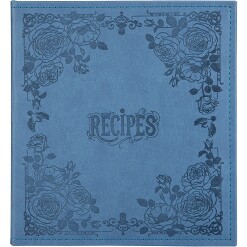 Recipe Book Leather Navy Floral