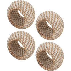 Napkin Ring Woven Rattan Caramel Set Of 4