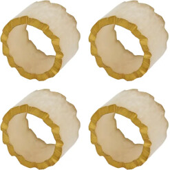 Napkin Ring Resin Ivory Set Of 4