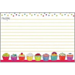 Recipe Cards Colorful Cupcakes