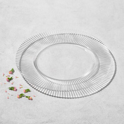 Charger Ribbed Glass Clear Set of 4