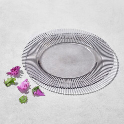 Charger Ribbed Glass Smoked Set of 4