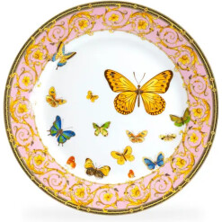 Accent Plate Butterflies Pink Ornament